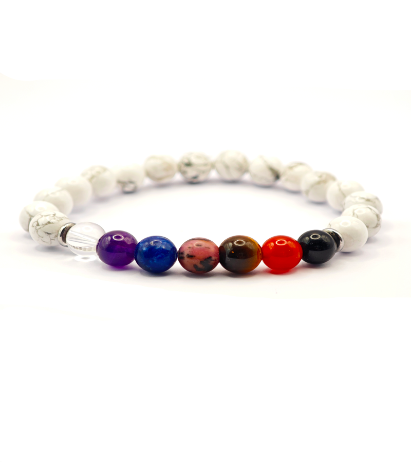 Bracelet 7 chakras Howlite