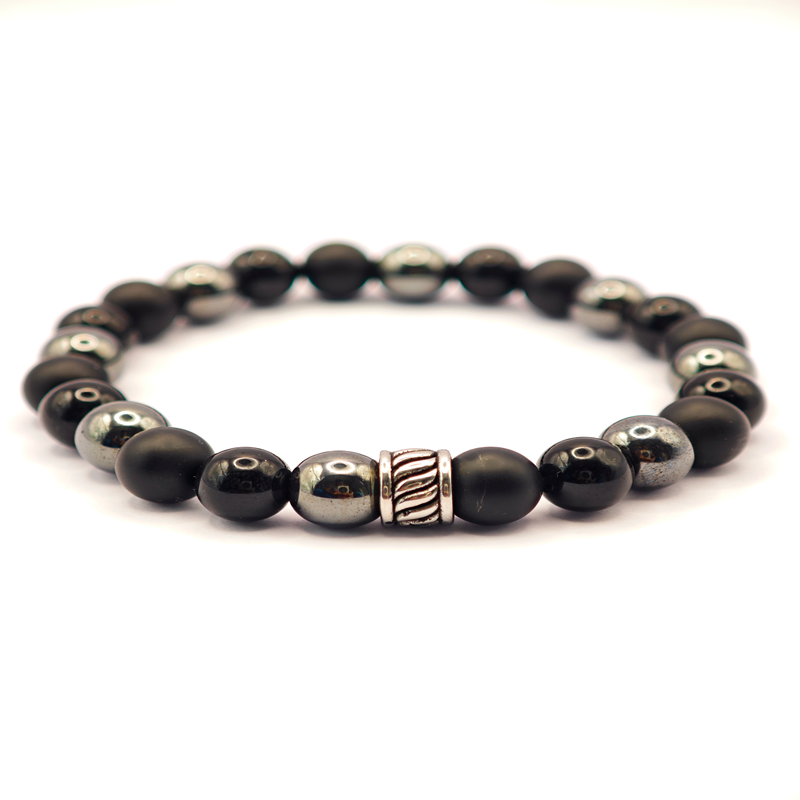 Bracelet Triple puissance (Obsidienne noire, Onyx mat et Hématite)