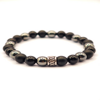 Bracelet Triple puissance (Obsidienne noire, Onyx mat et Hématite)