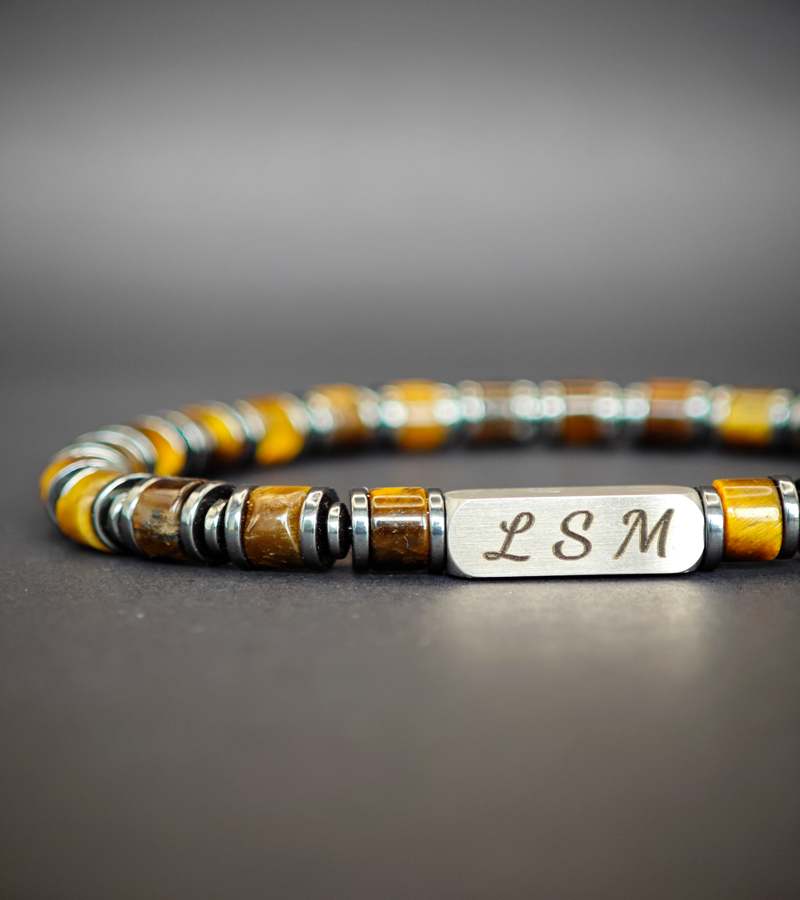 Bracelet Terra Cotta - Œil du Tigre 6mm