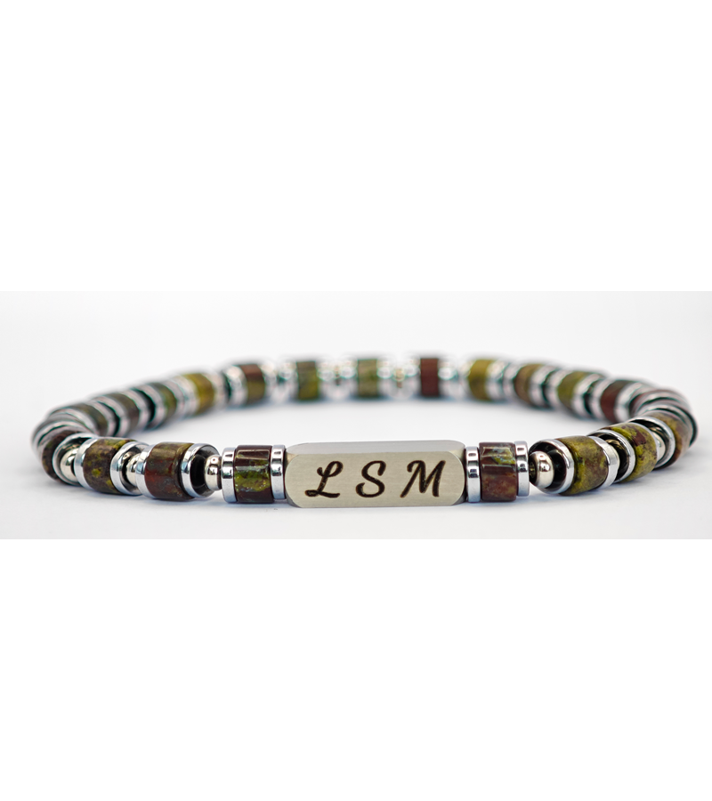 Bracelet Terra Cotta - Jaspe Sang du dragon 6mm