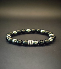 Bracelet Triple puissance (Obsidienne noire, Onyx mat et Hématite)