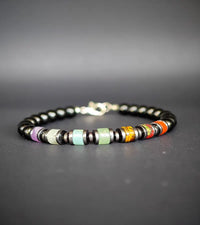Bracelet 7 Chakras - Tourmaline Noire 6mm