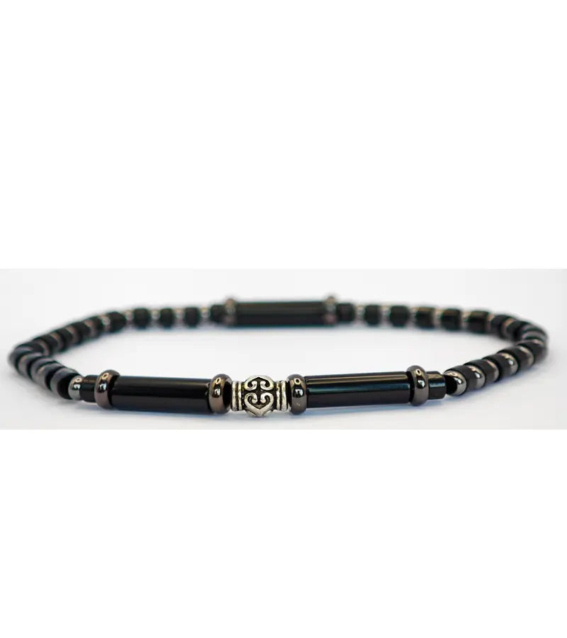 Bracelet Agate noire 4mm