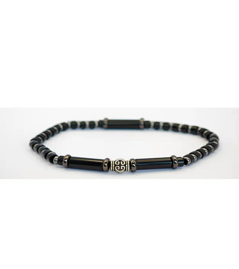 Bracelet Agate noire 4mm