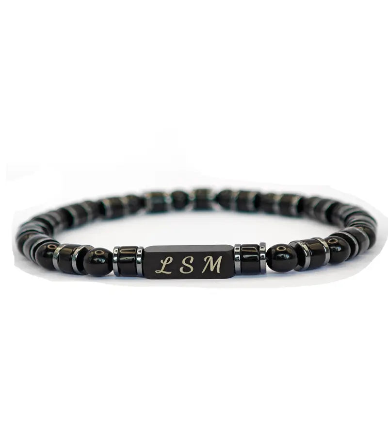 Bracelet Tandem -  Agate Noire