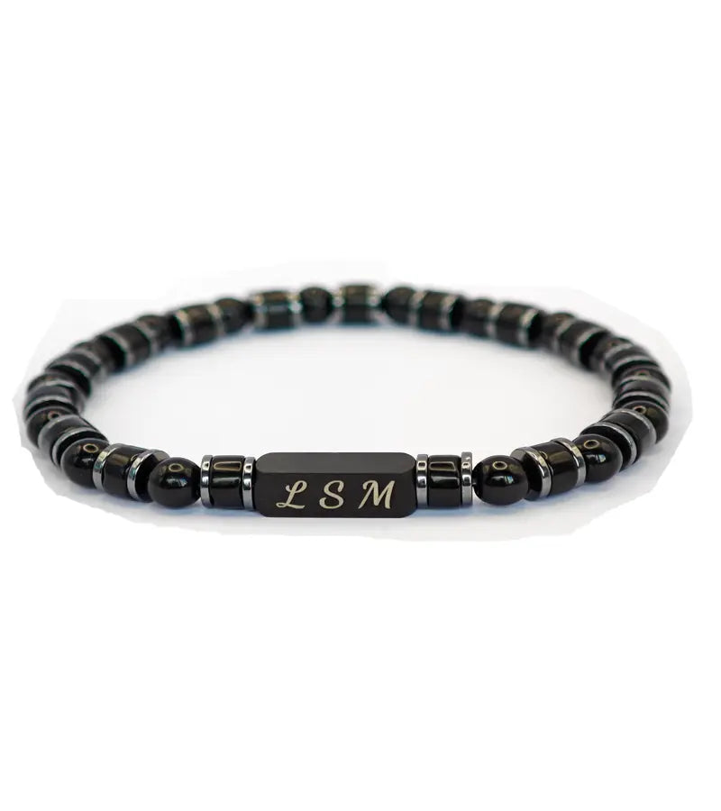 Bracelet Tandem -  Agate Noire