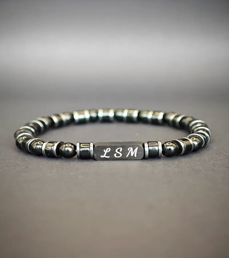 Bracelet Tandem -  Agate Noire