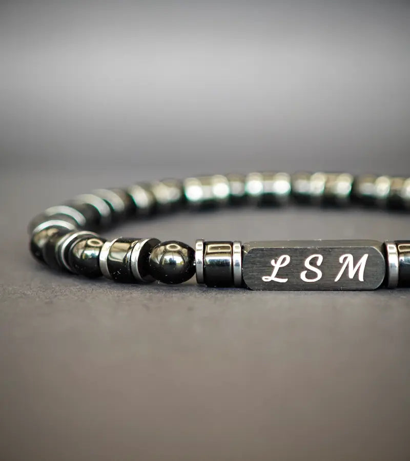 Bracelet Tandem -  Agate Noire