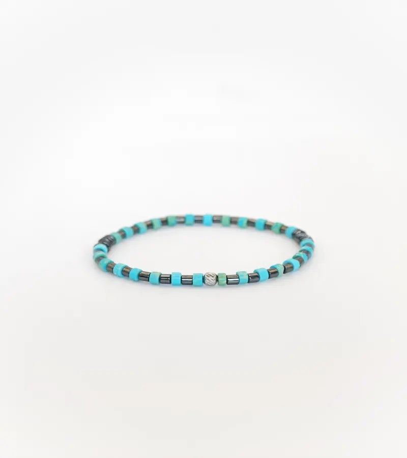 Bracelet Alignement - Turquoise 4mm