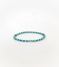 Bracelet Alignement - Turquoise 4mm
