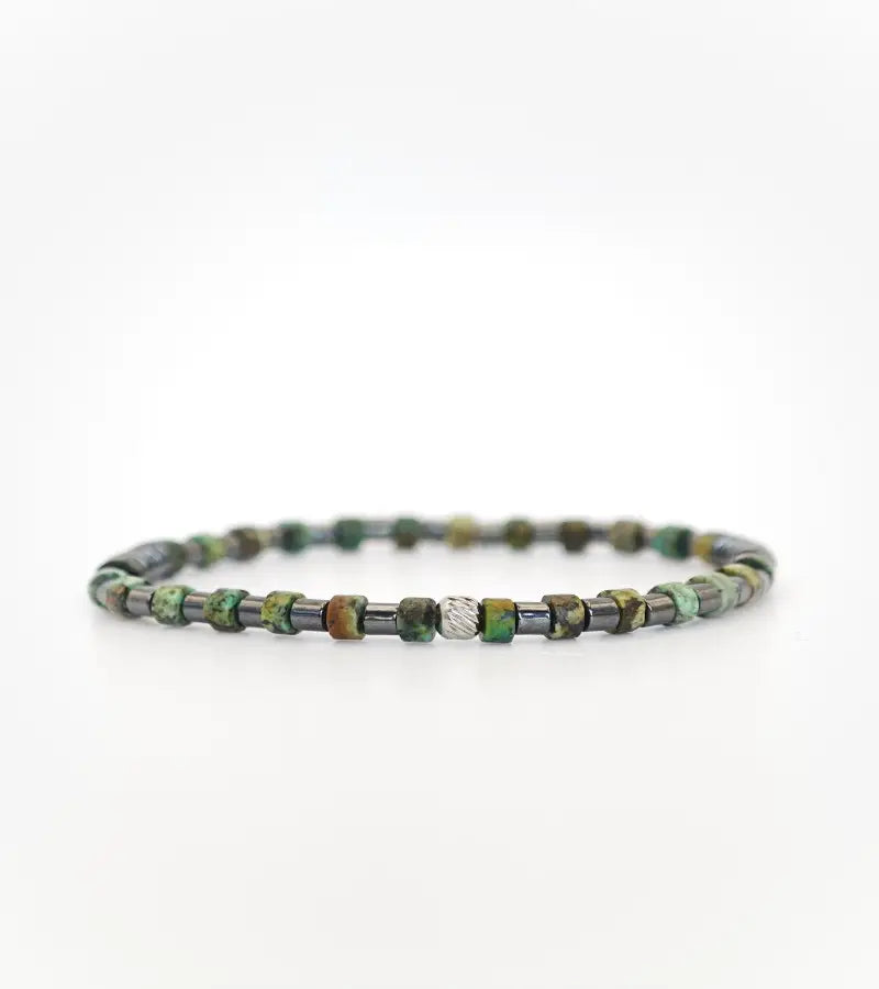Bracelet Alignement - Turquoise Africaine 4mm