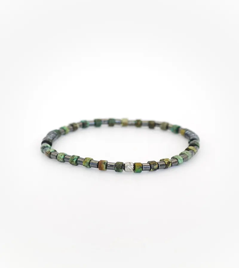 Bracelet Alignement - Turquoise Africaine 4mm