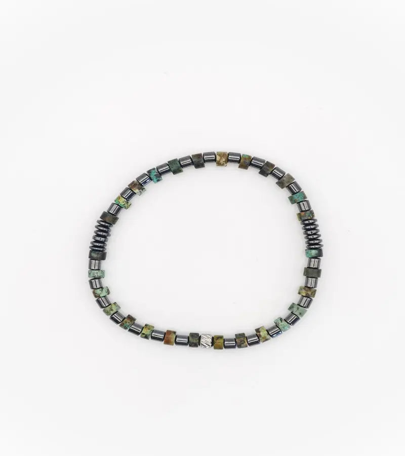 Bracelet Alignement - Turquoise Africaine 4mm