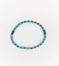 Bracelet Alignement - Turquoise 4mm
