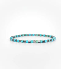 Bracelet Alignement - Turquoise 4mm