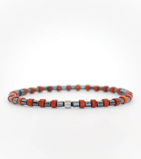 Bracelet Alignement - Jaspe Rouge 4mm