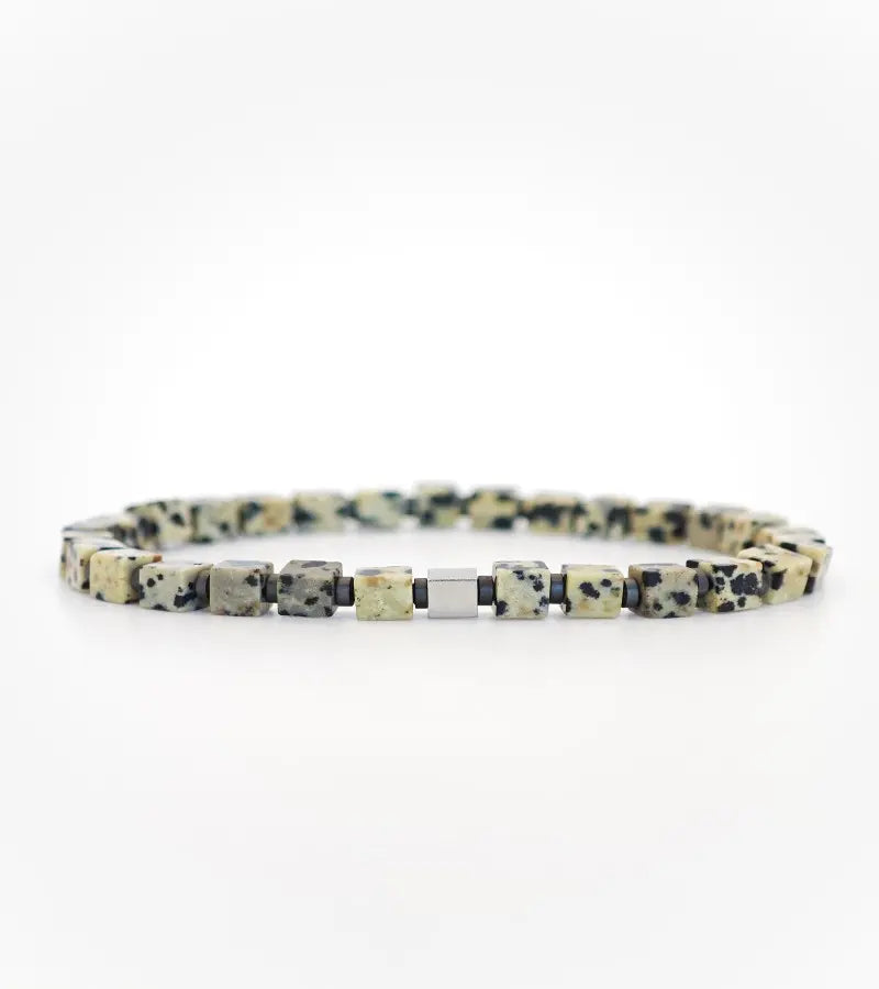 Bracelet Mosaïque - Jaspe Dalmatien 4mm
