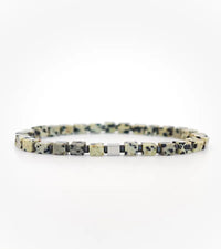 Bracelet Mosaïque - Jaspe Dalmatien 4mm