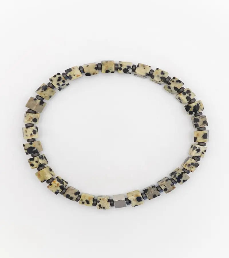 Bracelet Mosaïque - Jaspe Dalmatien 4mm