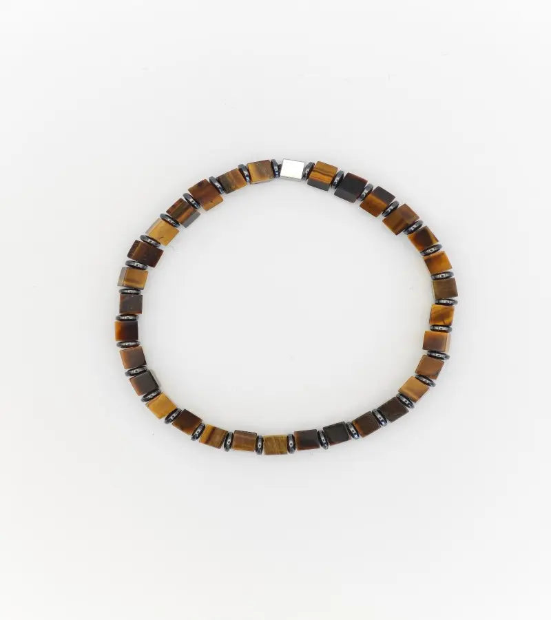 Bracelet Mosaïque - Œil de Tigre 4mm