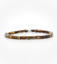 Bracelet Mosaïque - Œil de Tigre 4mm
