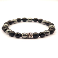 Bracelet Triple puissance (Obsidienne noire, Onyx mat et Hématite)