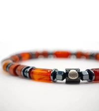 Bracelet Résonance - Agate Rouge & Jaspe Rouge 6mm