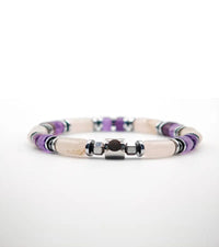 Bracelet Résonance - Quartz Rose & Améthyste 6mm