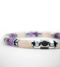 Bracelet Résonance - Quartz Rose & Améthyste 6mm