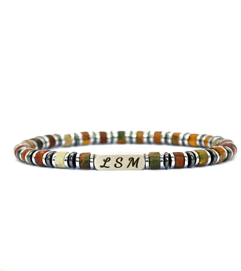 Bracelet Terra Cotta - Jaspe Picasso 6mm