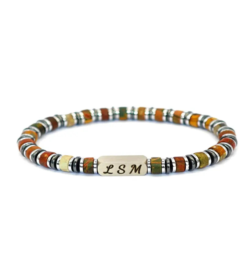 Bracelet Terra Cotta - Jaspe Picasso 6mm