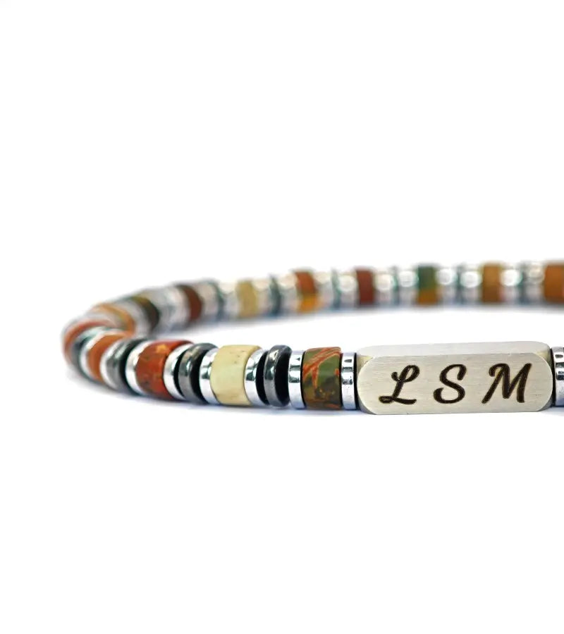 Bracelet Terra Cotta - Jaspe Picasso 6mm