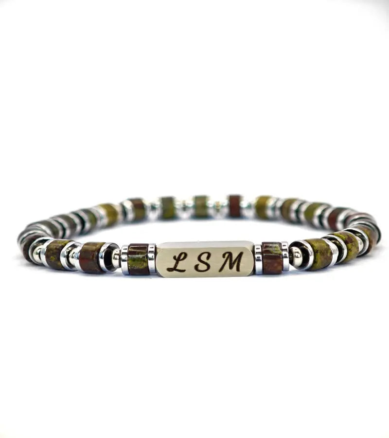 Bracelet Terra Cotta - Jaspe Sang du dragon 6mm