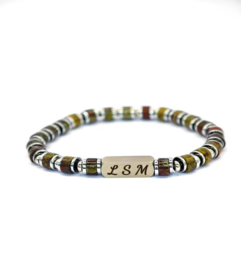Bracelet Terra Cotta - Jaspe Sang du dragon 6mm