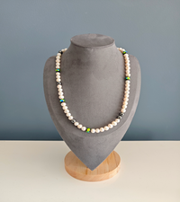 Collier "Earth" en perle d'eau douce et Hématite