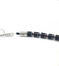 Collier Orion - Agate Noire & Hématite cuivrée 6mm