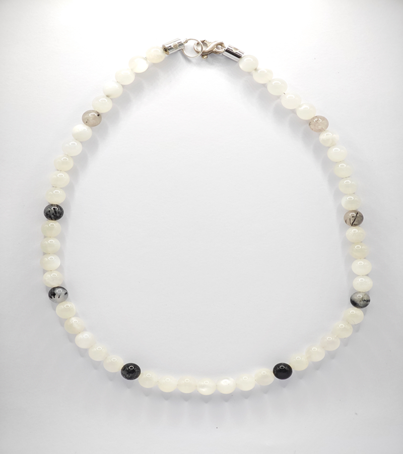Collier en Pierre de Lune et Quartz Tourmaline