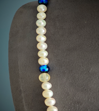 Collier "Blue Glow" en perles d'eau douce et Citrine