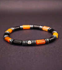Bracelet Aether - Edition Limitée Halloween Jade Jaune & Agate Noire