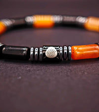 Bracelet Aether - Edition Limitée Halloween Jade Jaune & Agate Noire