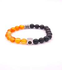 Bracelet Edition Limité Halloween Onyx noir et Cornaline multicolore