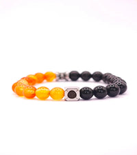 Bracelet Edition Limité Halloween Onyx noir et Cornaline multicolore