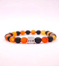 Bracelet Edition Halloween Onyx mat & Cornaline multicolore