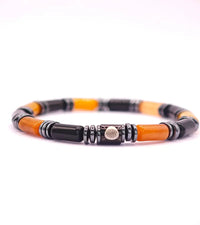 Bracelet Aether - Edition Limitée Halloween Jade Jaune & Agate Noire