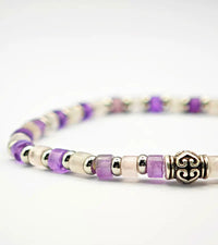 Bracelet "Harmonie" en Améthyste et Quartz rose 4mm