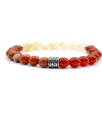 Bracelet "Inspiration" Jaspe Rouge, Cornaline et Citrine 8mm