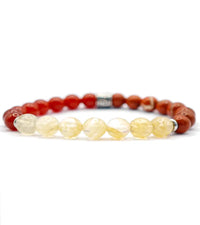 Bracelet "Inspiration" Jaspe Rouge, Cornaline et Citrine 8mm