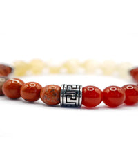Bracelet "Inspiration" Jaspe Rouge, Cornaline et Citrine 8mm
