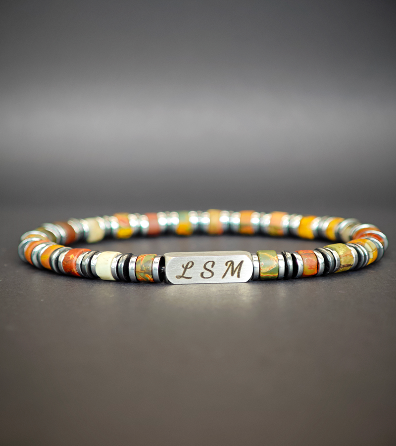 Bracelet Terra Cotta - Jaspe Picasso 6mm